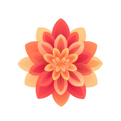 Fototapeta premium Flat Design of a Flower Isolated on Transparent Background, PNG, Cut Out.
