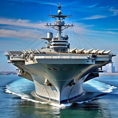 Naklejka premium aircraft carrier close up