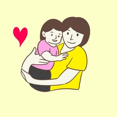 People family Avatar Vector Line Drawing