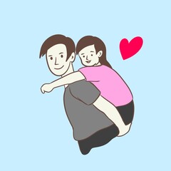 People family Avatar Vector Line Drawing