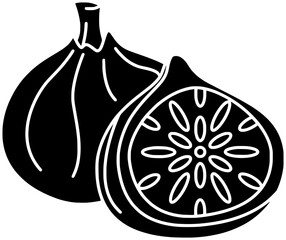 nature illustration food silhouette fig logo leaf icon fruit outline tropical tree plant summer branch sweet natural garden healthy shape organic agriculture fruits for vector graphic background