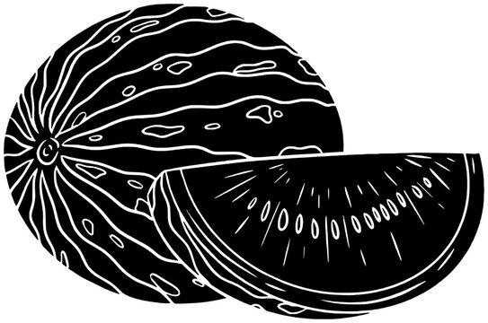 recommend clip art: watermelon illustration fruit silhouette summer logo leaf icon sweet outline water melon juicy nature plant farm food garden ripe shape natural cultivated agriculture for vector graphic background