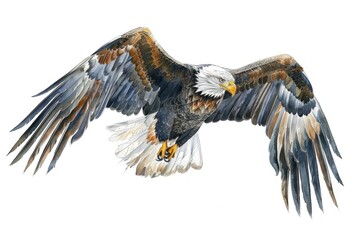 Obraz premium Majestic eagle soaring through the sky, perfect for wildlife themes
