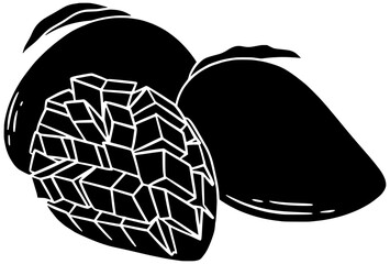 tropical illustration fruit silhouette food logo mango icon juice outline sweet orange healthy vitamin natural organic summer juicy nature shape diet dessert leaf for vector graphic background