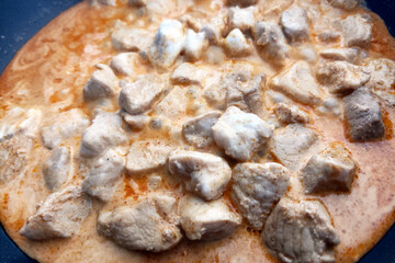 Creamy Chicken Chunks in Rich Sauce - Perfect for Cooking Recipes, Blogs, and Meal Prepping