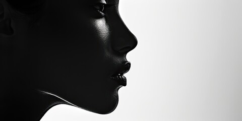 Profile of a Woman in Black and White