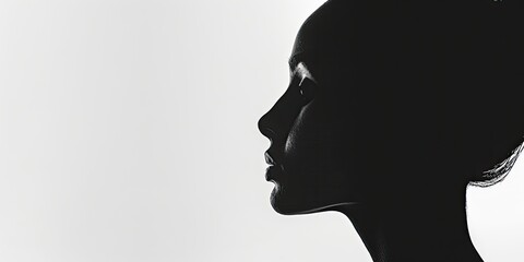 Profile of a Woman in Black and White