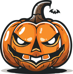Halloween pumkin icon. vector illustration.