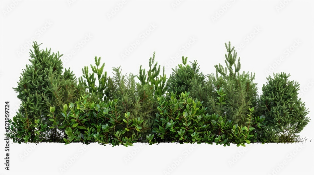 Aufkleber a row of evergreen trees on a simple white background. perfect for minimalist designs