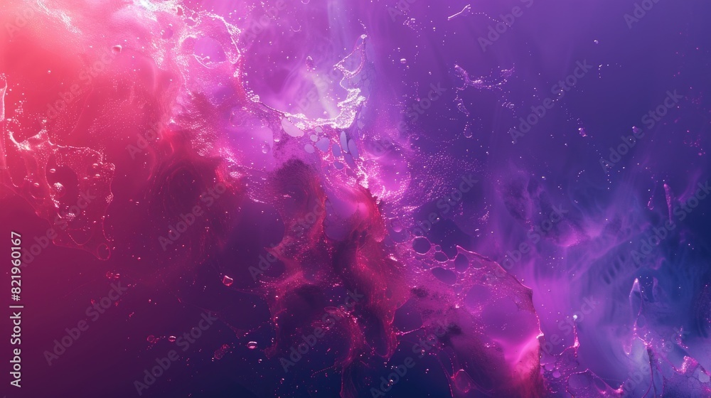 Poster abstract painting with vibrant purple and red colors on a black background. suitable for modern art 