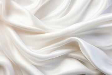 Obraz premium Silk fabric background, wavy folds of fabric. Generative AI