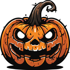 Fototapeta premium Halloween pumkin icon. vector illustration.