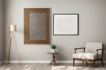 Mock up poster in Islamic interior