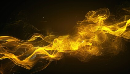 Abstract Gold Smoke on Black Canvas