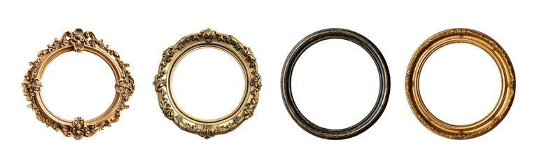 Picture frame png element set on transparent background