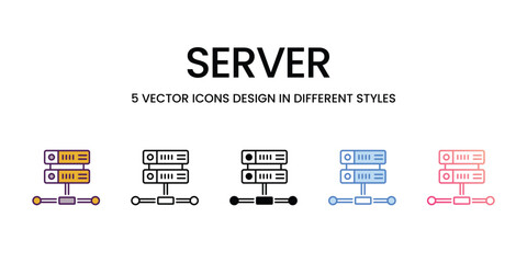 Server  Icons different style vector stock illustration