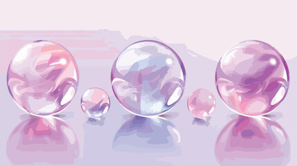 Transparent soap ball with pink and purple iridescent