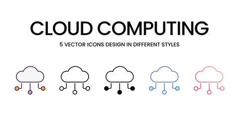 Cloud Computing Icons different style vector stock illustration