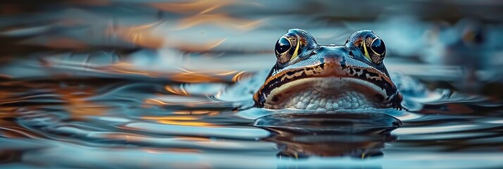 Detailed view of a small frog or tadpoles flourishing in their natural aquatic environment