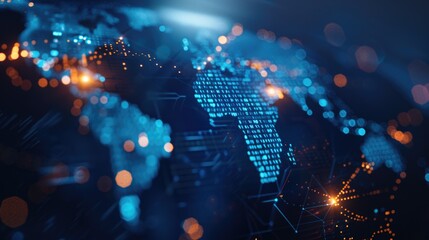 A digital image capturing the city skyline at night. Suitable for urban themes