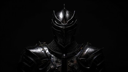 Mysterious Dark Warrior in Intricate Armor