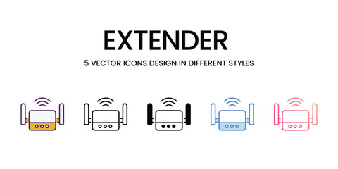 Extender  Icons different style vector stock illustration