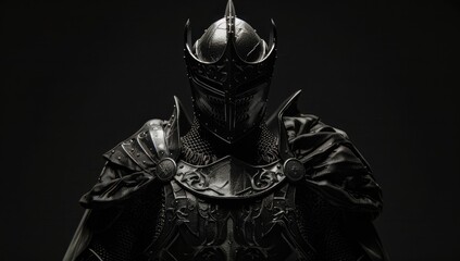 Fototapeta premium Mysterious Dark Warrior in Intricate Armor