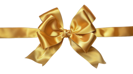 Gold bow with transparent background