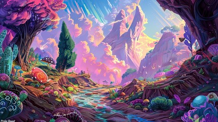 "Colorful illustration of a Pride Day celebration treasure hunt"