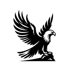 Eagle vector silhouette isolated on white background
