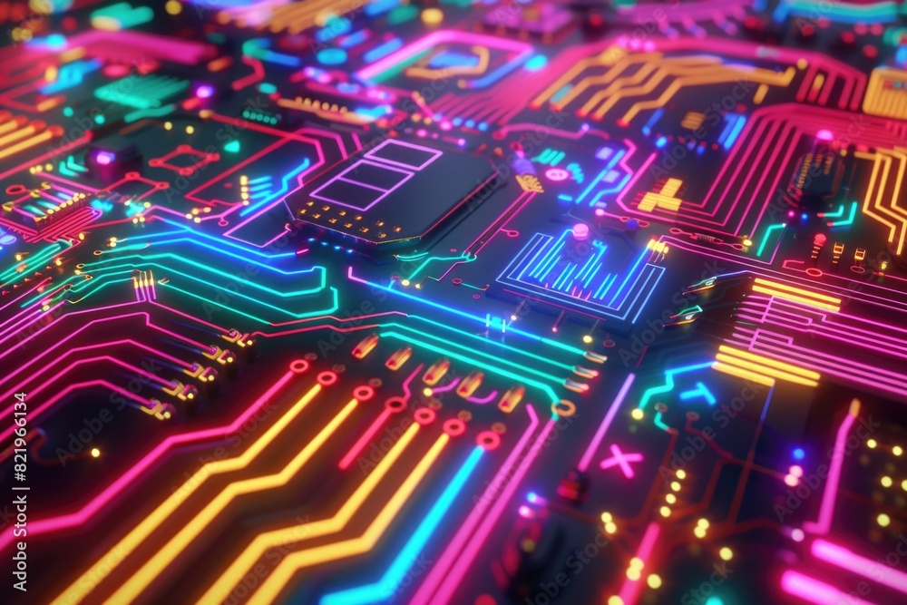 Aufkleber Detailed view of a computer circuit board. Ideal for technology concepts
