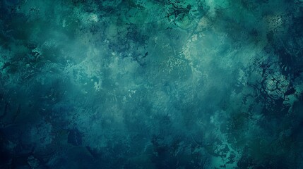 Background in dark blues and greens, vintage marbled textured border, soft light in the center