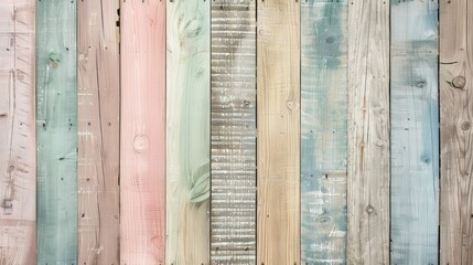 Background or texture of wood with pastel colored planks