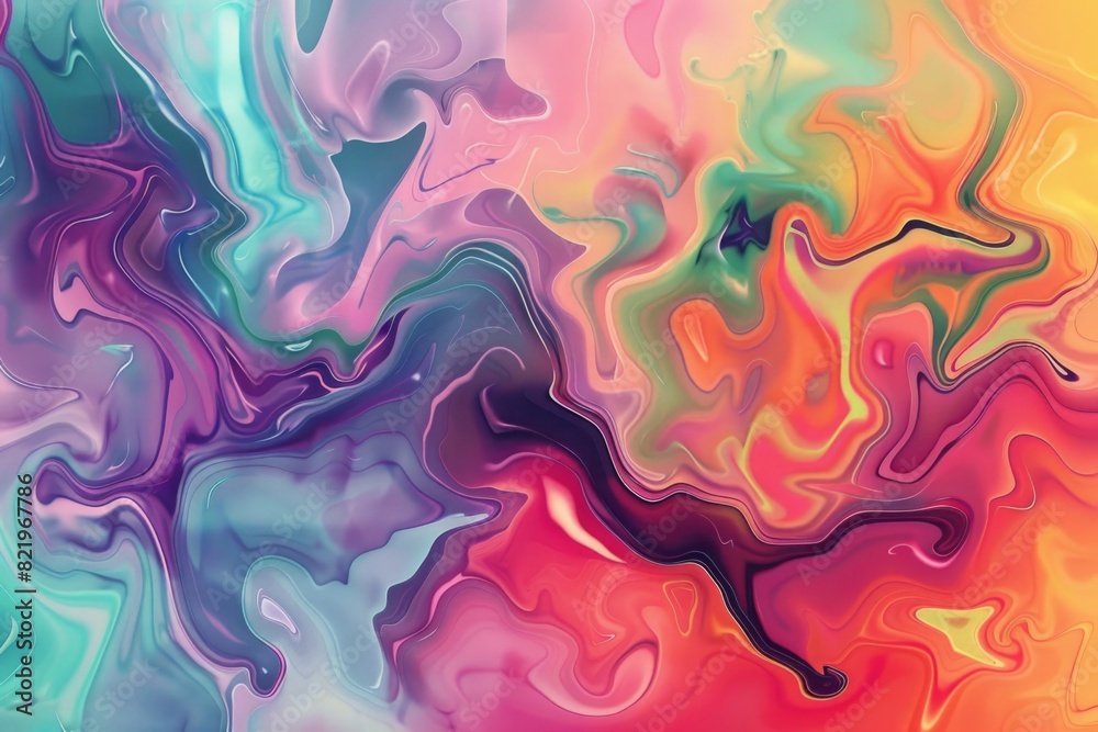 Poster A vibrant abstract painting with a multicolored background. Perfect for artistic projects or backgrounds