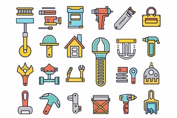 A variety of construction tools for various projects. Perfect for construction industry concepts