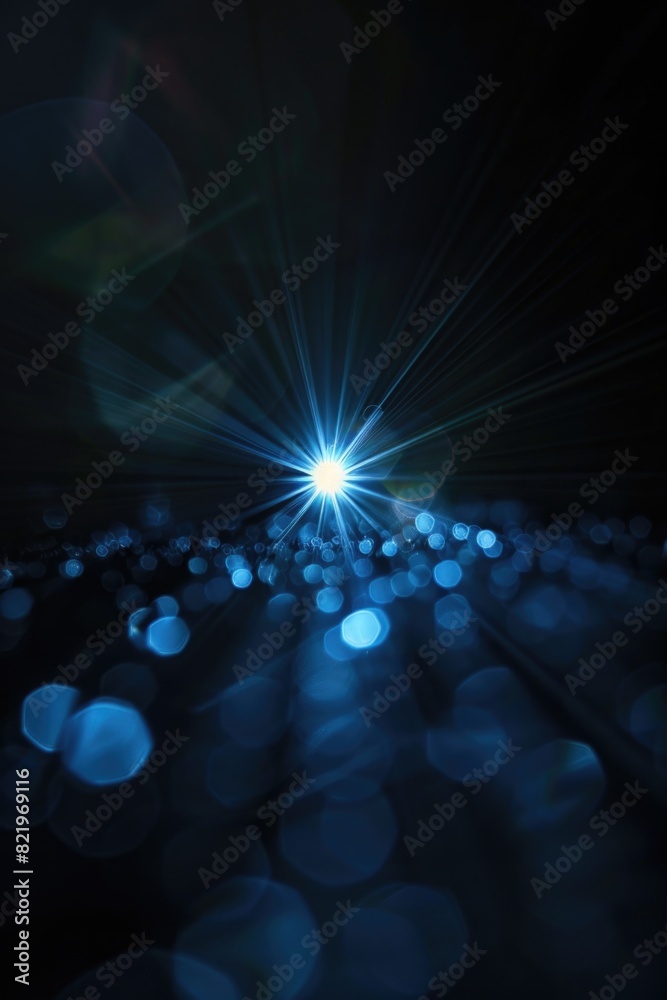Poster a bright light shining on a dark background, suitable for various projects