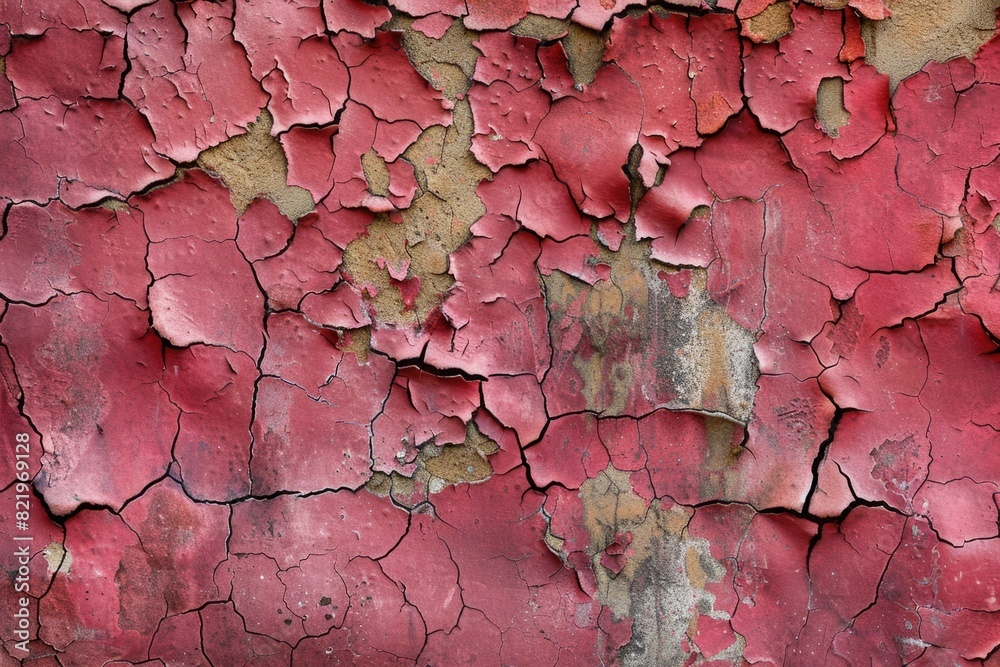 Poster close-up of peeling paint on a wall. suitable for texture background