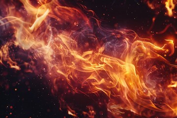 Fototapeta premium Intense flames in a dramatic close-up shot. Perfect for adding heat to your design projects