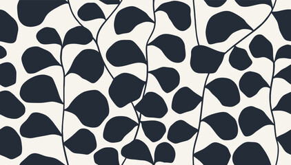 Abstract shape leaf branch organic seamless pattern. 