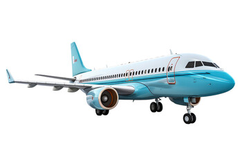 Obraz premium Flying Airplane Isolated on Transparent Background, PNG, Cut Out.