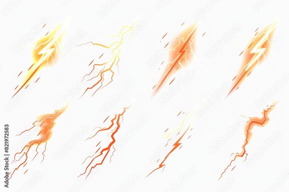 Aufkleber lightning strikes on a white background, suitable for various design projects