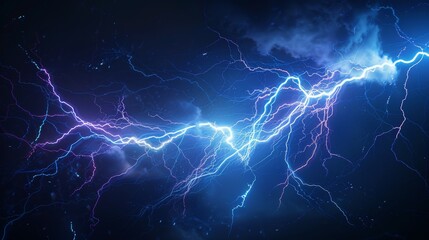 Fototapeta premium Isolated transparent lightning background. AI generation
