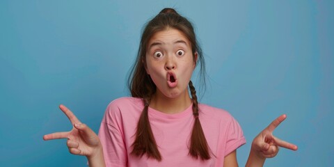 Playful young girl making a silly expression, suitable for humor and entertainment concepts