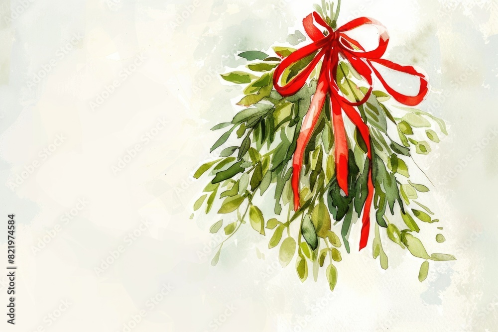 Poster a mist hanging from a red ribbon. ideal for artistic projects