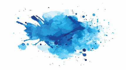 Watercolor blue splash spot. Hand painting abstract background