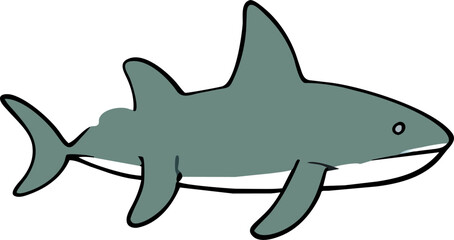 Fototapeta premium shark-themed stickers, icon doodle fill