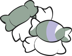 candy-themed stickers, icon doodle fill