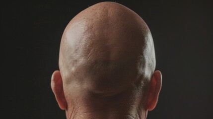 Fototapeta premium Close up of a person with a bald head, suitable for medical or lifestyle concepts