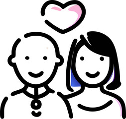 mom and dad love each other, icon doodle offset fill