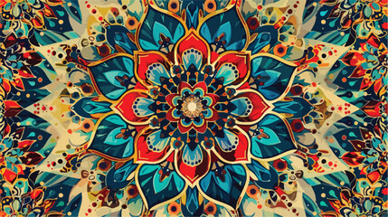 Creative Abstract Background Color Mandala Floral style